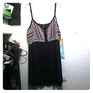 Plus size button down tank blouse